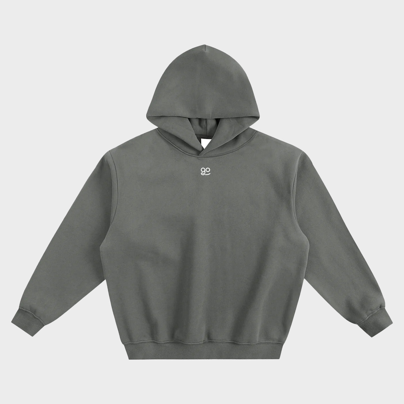 GetUpGo Fleeced Boxy Hoodie in Dark Grey