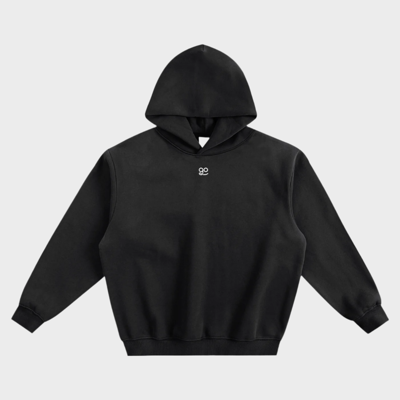 GetUpGo Fleeced Boxy Hoodie in Black