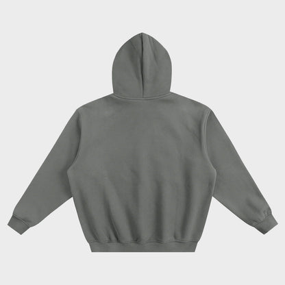 GetUpGo Fleeced Boxy Hoodie in Dark Grey