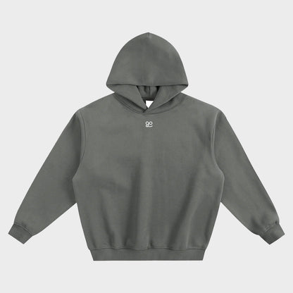 GetUpGo Fleeced Boxy Hoodie in Dark Grey
